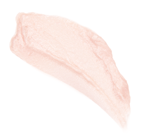 Swatch of iridescent, soft pink facial mousse texture showcasing the luminous glow of Full Moon Dip® Iridescent Illumination Ageless Facial Mousse with Peptides + Retinol | Farmhouse Fresh skincare product.