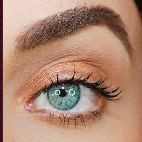 Close-up of a blue eye with neatly applied black Gel Eyeliner | Blinc, highlighting smooth, precise definition along the upper lash line and natural-looking lashes.