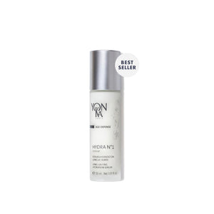 Bottle of Hydra No. 1 Serum Hydrating | Yon-Ka Paris with silver cap and best seller label, designed for skincare and hydration purposes.