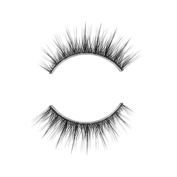 Pair of natural-looking false eyelashes with varying lengths and slight curl, designed for easy application, Lashies™ - Lovely - On The Go | Moxielash.