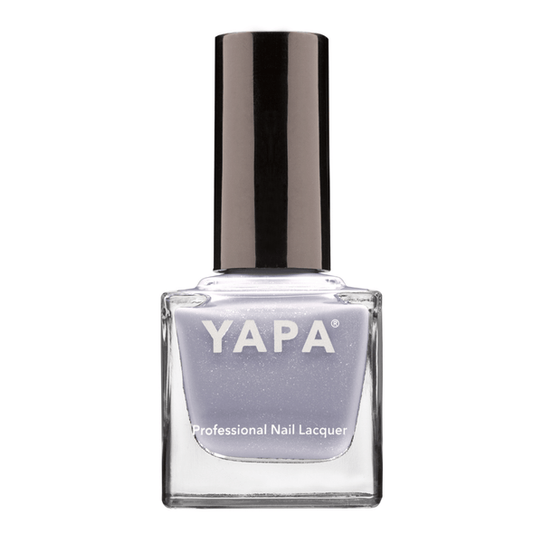 Madison Nail Lacquer | YAPA in a shimmery light lavender shade with a sleek black cap, designed for professional nail care and polished looks.