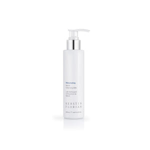 White pump bottle of Rehydrating Neroli Cleansing Milk | Kerstin Florian, a skincare product designed for gentle and effective facial cleansing and hydration.