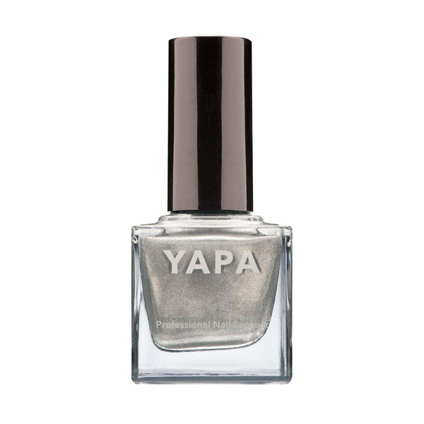 Stanley Nail Lacquer | YAPA in a sleek clear bottle with metallic silver polish, designed for a professional and stylish manicure look.