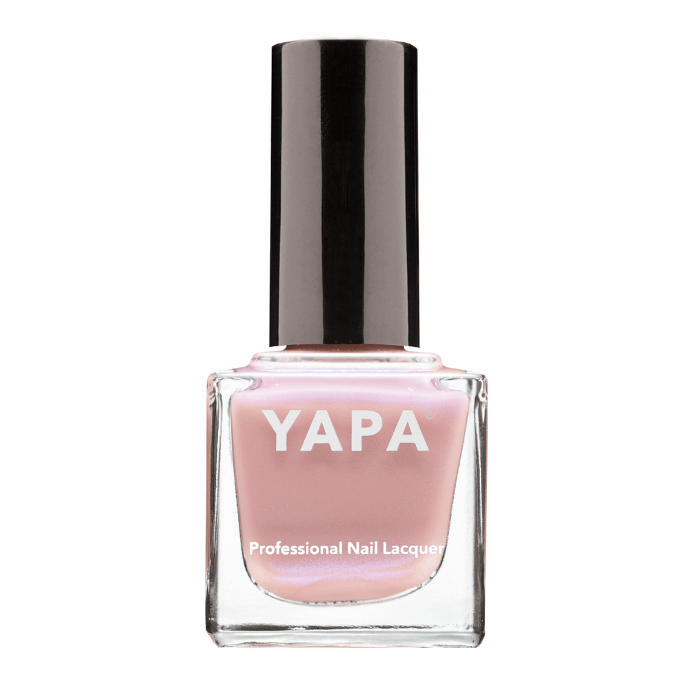 Stephanie (Sheer Color) | YAPA nail lacquer in a soft pink shade with a sleek black cap, designed for professional-quality manicure and skincare care.
