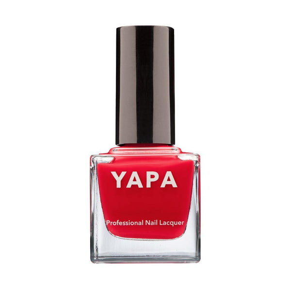Red nail polish bottle labeled with YAPA and Professional Nail Lacquer, representing Sydney Nail Lacquer | YAPA for a vibrant and professional manicure.