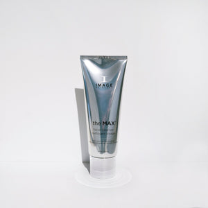 the MAX™ facial cleanser | IMAGE Skincare in a sleek silver tube, designed for effective skincare and facial cleansing, promoting a fresh and clean complexion.