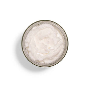 Open jar of Timescape™ Micromazing™ 2-Minute Renewing Face Polish | Farmhouse Fresh showing creamy textured skincare product for gentle exfoliation and skin renewal.