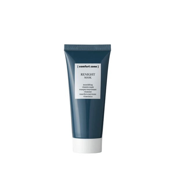 Tube of Renight Mask | [ comfort zone ] nourishing vitamin skincare mask in dark blue packaging with white label and cap