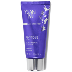 Tube of Phyto 52 Crème - Firming, Anti-Aging, Revitalizing I Yon-Ka Paris skincare product with violet packaging and silver cap, designed for age correction and firming.