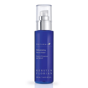Natural Rehydrating Neroli Water 3.4 fl oz | Kerstin Florian in a blue pump bottle for skincare hydration and refreshing facial mist in wellness routine.