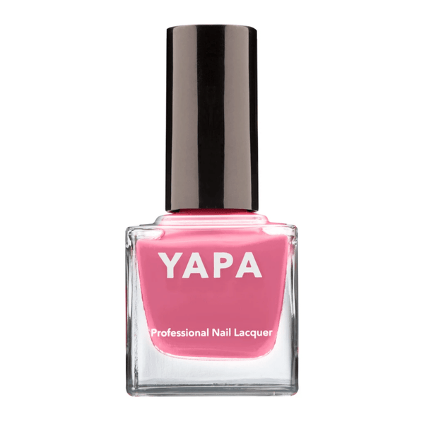Bottle of Alison Nail Lacquer | YAPA in a vibrant pink shade with a black cap, designed for professional nail care and stylish manicures.