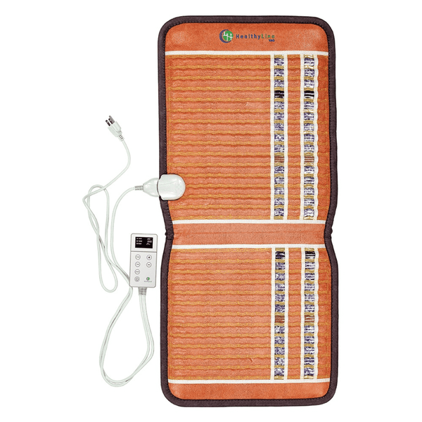 TAO-Mat® Chair 4018 Firm - PEMF InfraMat Pro® | HealthyLine wellness device featuring a firm therapeutic mat with integrated PEMF technology and remote control for body care and recovery.