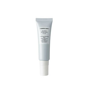 Tube of Active Pureness Fluid | [ comfort zone ] skincare product in a light gray container with white cap, designed for mattifying and hydrating the skin.