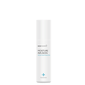 Moisture Infusion | Skin Moderne skincare product in a sleek white bottle designed for instant moisturization and hydration.