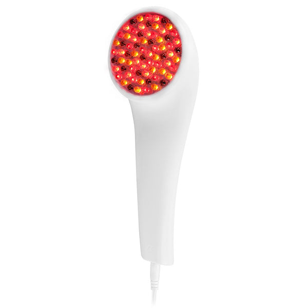 LightStim For Wrinkles | LightStim handheld skincare device emitting red and amber LED lights designed for anti-aging and wrinkle reduction.