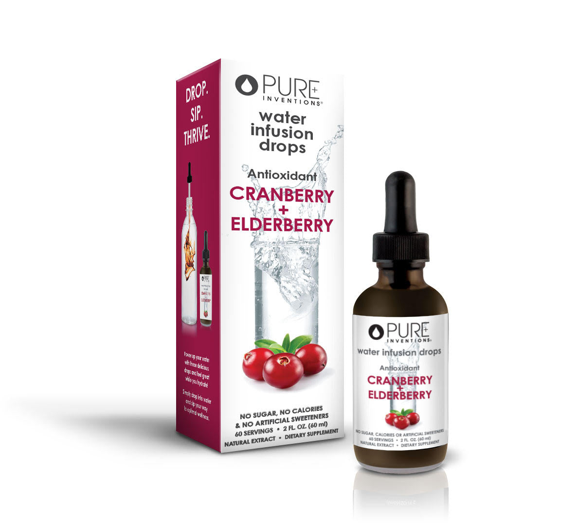Super Fruit Extracts Water Infusion Drops - Cranberry + Elderberry | Pure Inventions